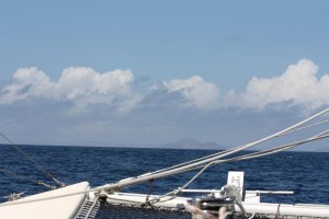 Land ho! The island of San Cristobal in the Galapagos.
