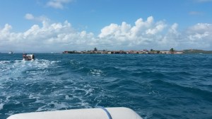 Dinghies into town...