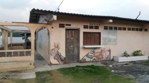 Interesting theme to mural on our restaurant on Nargana Island.