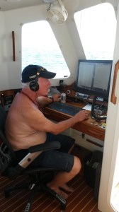 Radio for rally check-in, for weather, and especially now for (very slow) email.