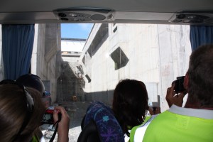 The side slot that will hold the door when in the open position.