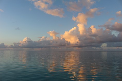 Our anchorage between the island and the reef