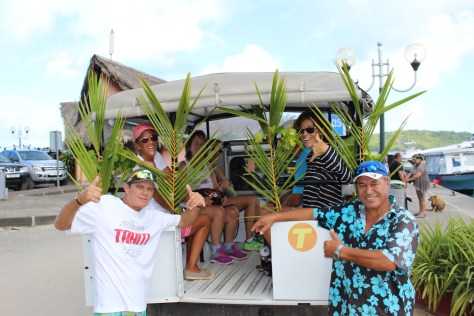 Into the back of a Land Rover for an island tour