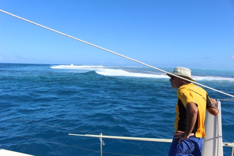 ...reef to starboard. Thankfully the surf is tame today.