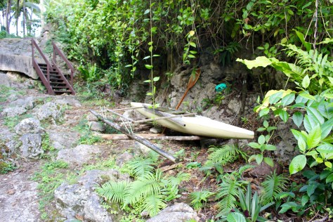 Most of the Sea Tracks have one or two fishing canoes parked at the side. The canoes are all of the same design and construction.