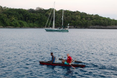 Bob hitches a ride (?) with Ruben. Drina in background.