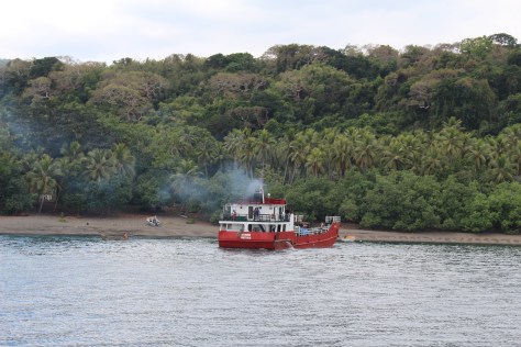 "Landing craft" delivers supplies to Tisvel.
