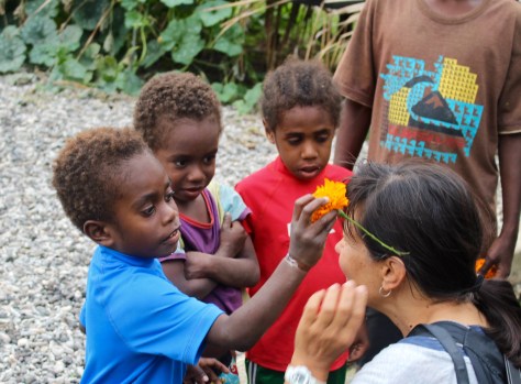 ...where we are adorably welcomed with flowers