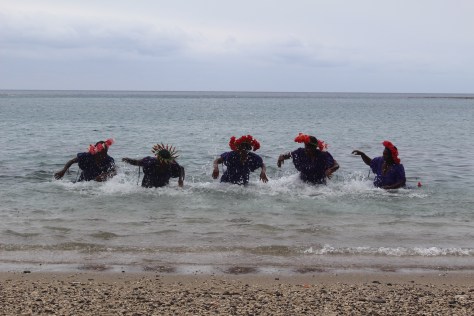 Water music. Even more than the dancing/drumming, this is hard to "get" without the video. Five well dressed ladies in the water making various percussion sounds with their splashing hands.