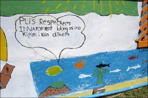 A photo taken by Doina that I like -- figure out the message in Pidgin English.