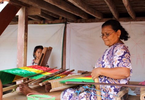 Weaving the cloth for the traditional clothes