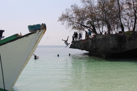 ...while Jesse shows off his back flip form