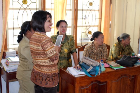 Some of the staff stayed on the sideline