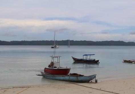 Our anchorage at Sipika, off of Sooli's place