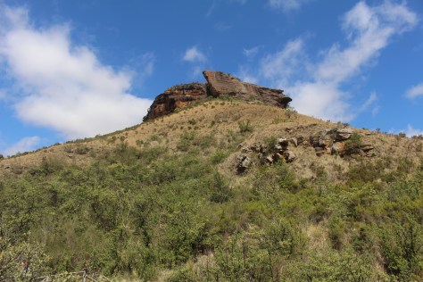 The rock paintings are up there...
