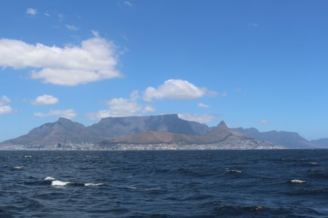 Leaving Cape Town and Table Mountain behind.