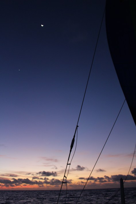 Of course you have to be there to appreciate the beautiful dusk, but an attempt to show the moon and Venus