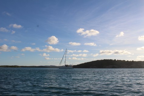 Anchored among the islands behind the reef, NE Antigua 